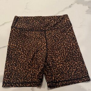 The Upside Leopard-Print High-Waist Bike Shorts - Black & Brown